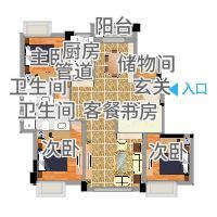 卫生间与厨房门对门玄关