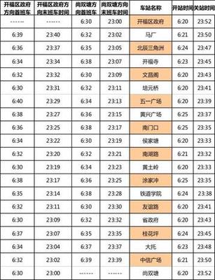 长沙地铁二号线时间