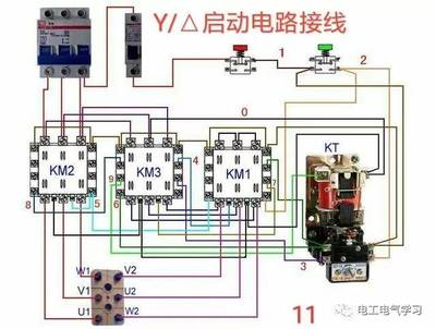 电机星三角启动接线图