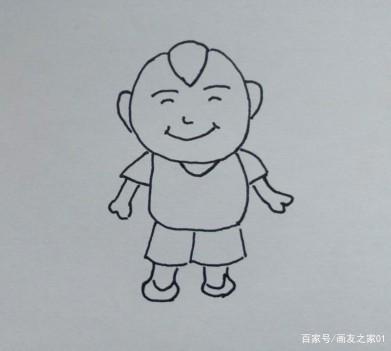 简笔画:如何画一个吃糖葫芦的小男孩