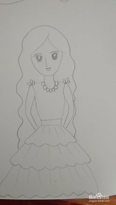 长发女孩简笔画