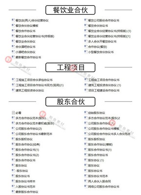 餐饮合伙人合同范本