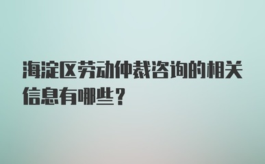 海淀区劳动仲裁咨询