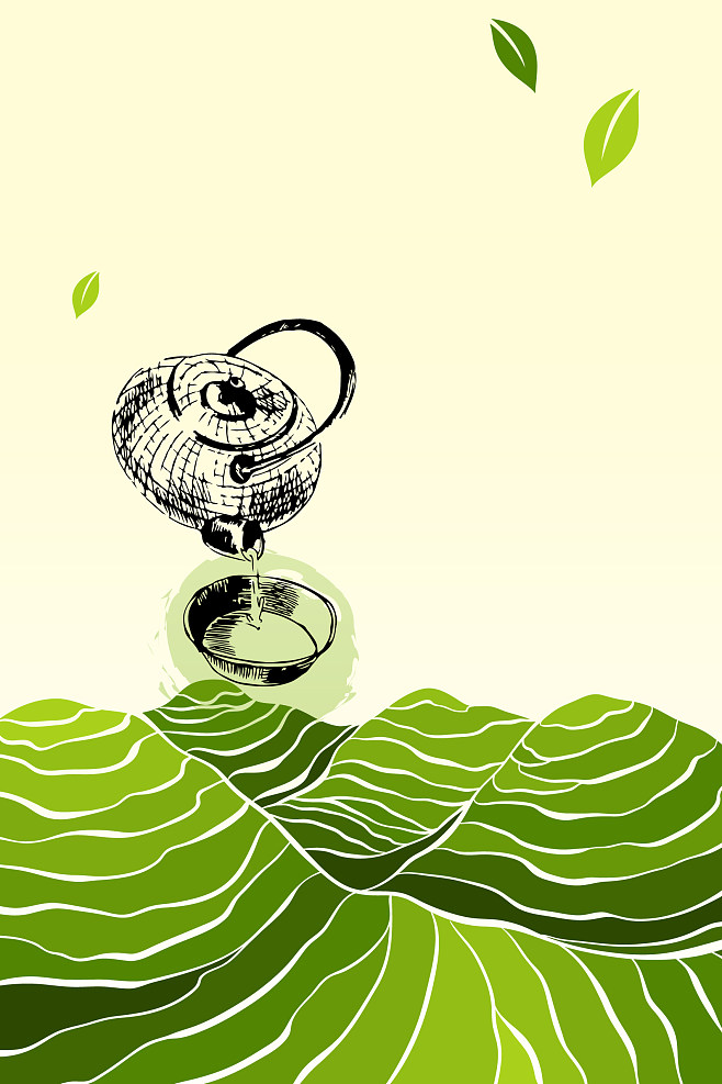 山水茶壶平面设计图纸