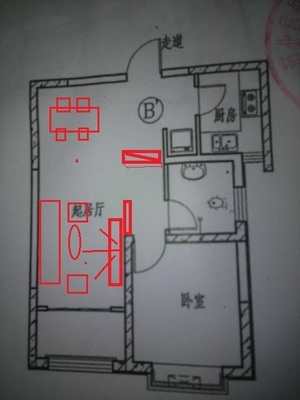 卫生间对着卧室门