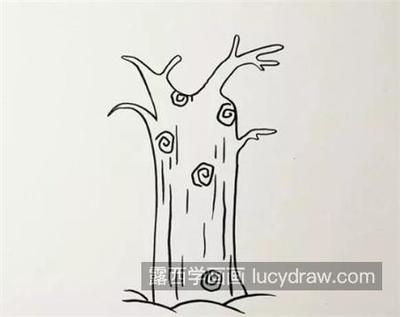 柳树的树干怎么画