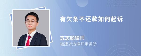 有欠条不还款如何起诉