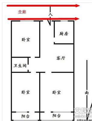 厨房和厕所在一个通道