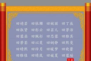 田姓女宝宝好听名字大全