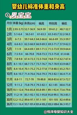 新生儿身高体重增长标准