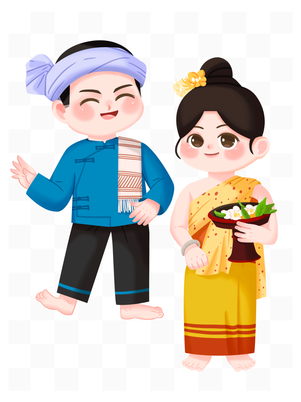 傣族卡通人物Q版图片