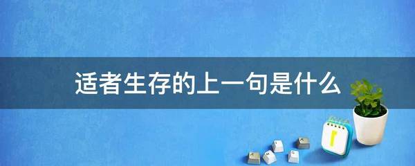 适者生存下一句