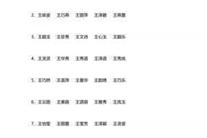 王姓取名字大全男孩