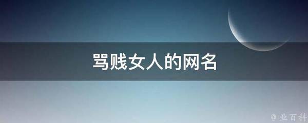 骂女人的网名