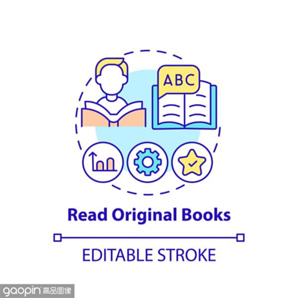 reading original books concept icon.