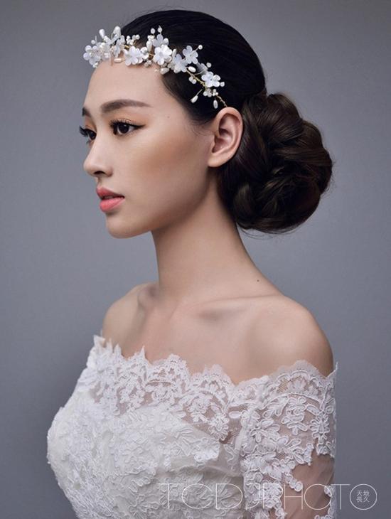 韩式婚纱照新娘发型