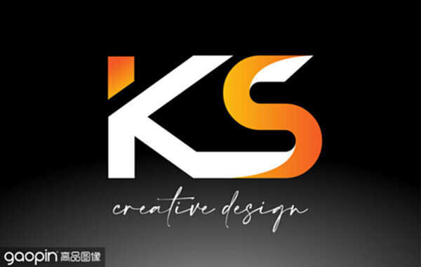 ks letter logo with white golden colors and minimalist design