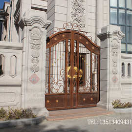 围墙大门两门柱设计