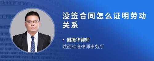 没有签合同怎么证明劳动关系
