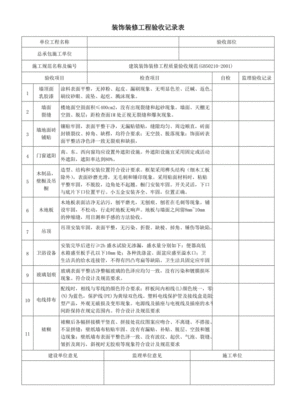 装修公司装修验收单