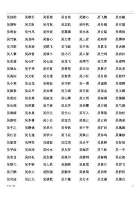 姓吴的好名字