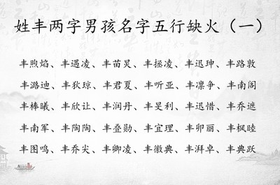 姓丰的男孩名字大全