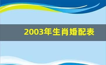 二零零三年属什么生肖
