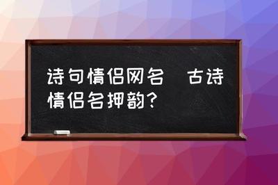 古诗词情侣网名