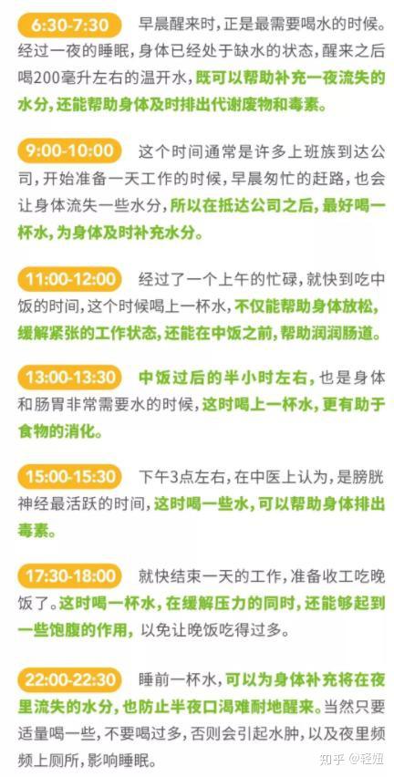 8杯水正确喝水时间表减肥