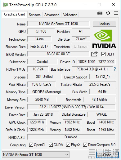 NVIDIAGeForceGT1030