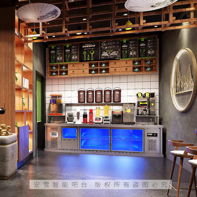 奶茶水吧台装修效果图